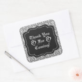 Twee zilveren harten Dank je bruiloft sticker (Envelop)