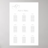 Twee Zilveren Hearts-intertwonden Zitplank Poster (Voorkant)