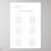 Twee Zilveren Hearts-intertwonden Zitplank Poster (Voorkant)