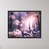 Twee zilveren vossen canvas afdruk (Voorkant)