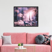 Twee zilveren vossen canvas afdruk (Insitu (Woonkamer))