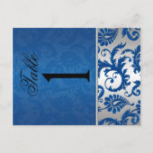 Twee Zilverige en Blauwe Lijst van de Damastafel A Briefkaart (Voorkant)