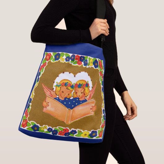 twee zingende engelen crossbody tas (Dichtbij)