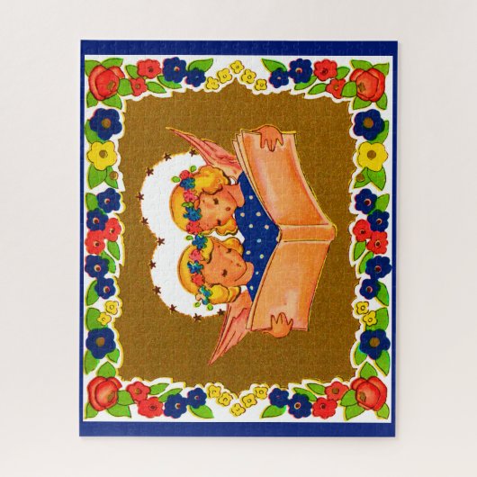 twee zingende engelen legpuzzel (Verticaal)