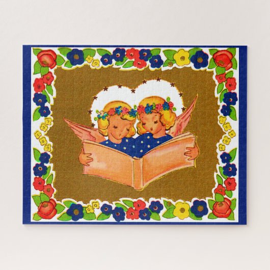 twee zingende engelen legpuzzel (Horizontaal)