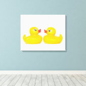 Twee zoenende eenden canvas afdruk (Insitu (Houten vloer))