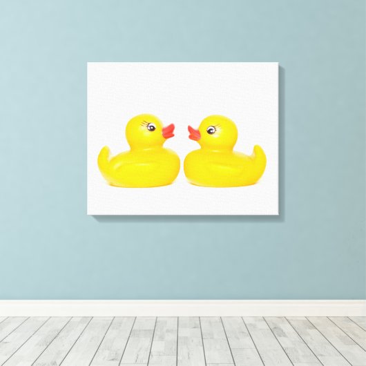 Twee zoenende eenden canvas afdruk (Insitu (Houten vloer))