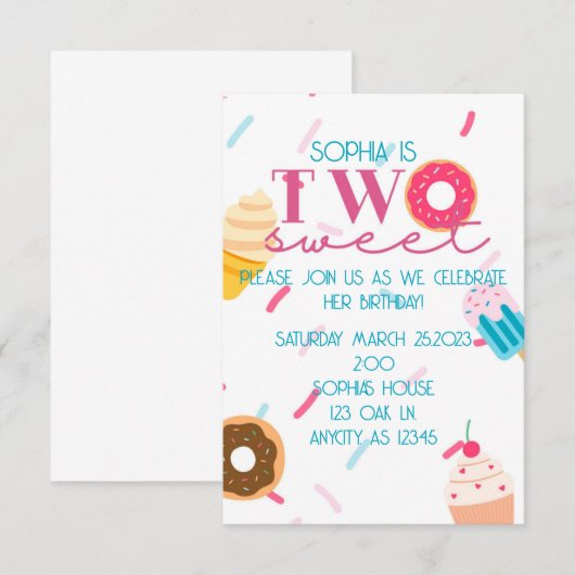 TWEE zoet Kaart (Voorkant / Achterkant)