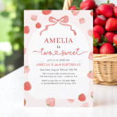 Twee zoete 2de boog aardbeien meisjes verjaardag kaart