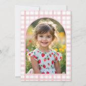 Twee zoete 2e Bow Aardbei Foto Verjaardag Kaart (Achterkant)