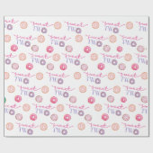 Twee zoete 2e Donut Theme Birthday Party Cadeaupapier (Vlak)