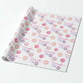 Twee zoete 2e Donut Theme Birthday Party Cadeaupapier (Uitgerold)
