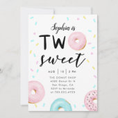 Twee zoete 2e Donut Theme Birthday Party Kaart (Voorkant)