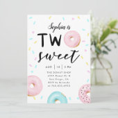 Twee zoete 2e Donut Theme Birthday Party Kaart (Staand voorkant)