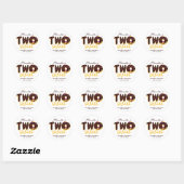 Twee zoete 2e verjaardag Donut Chocolate Script Ronde Sticker (Vel)