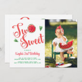 Twee zoete 2e verjaardag Foto-uitnodiging Kaart (Voorkant / Achterkant)