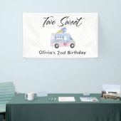 Twee zoete 2e verjaardag Ice Cream Truck Spandoek (Beurs)