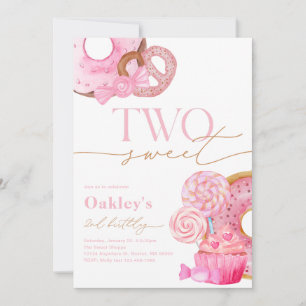 Twee zoete 2e verjaardag uitnodiging