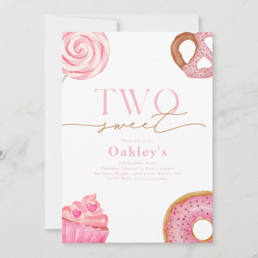 Twee zoete 2e verjaardag uitnodiging (Voorkant)