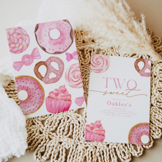 Twee zoete 2e verjaardag uitnodiging