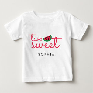 Twee zoete 2e verjaardag watermeloen Baby T-Shirt