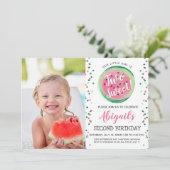 Twee zoete 2e verjaardag Watermeloen Partij Kaart (Staand voorkant)