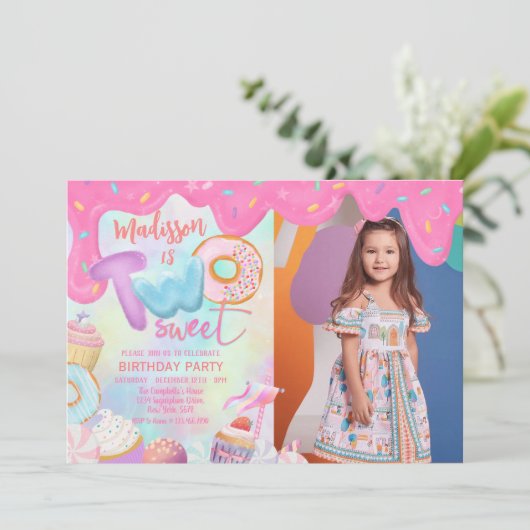 twee zoete aangepaste foto  kaart (Staand voorkant)