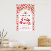 Twee zoete aardbei 2e verjaardag 20x30 Welkom Poster (Keuken)