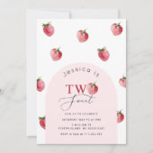 Twee zoete aardbei 2e verjaardag kaart (Voorkant)