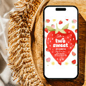 Twee zoete aardbeien 2e verjaardag uitnodigingen
