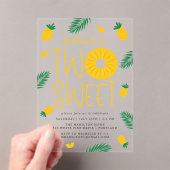 Twee zoete anananassen 2e verjaardag acryl uitnodigingen (Insitu (Draagbaar))