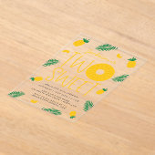 Twee zoete anananassen 2e verjaardag acryl uitnodigingen (Laagn)