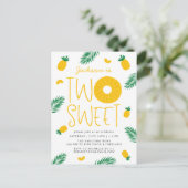 Twee zoete anananassen 2e verjaardag uitnodiging briefkaart (Staand voorkant)