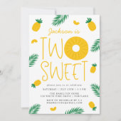 Twee Zoete Ananas 2de Verjaardagsfeestje Kaart (Voorkant)