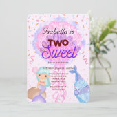 Twee zoete beker taart en zeemeermin 2e verjaardag kaart (Staand voorkant)