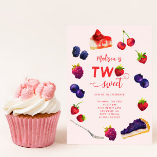 Twee zoete bessen en gebak Verjaardag Kaart