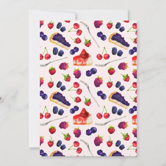 Twee zoete bessen en gebak Verjaardag Kaart (Achterkant)