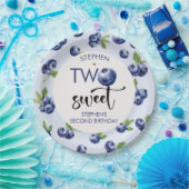 Twee zoete blauwe bessen kinderen verjaardag papieren bordje (Feest)