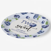 Twee zoete blauwe bessen kinderen verjaardag papieren bordje (Gekanteld)