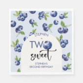 Twee zoete blauwe bessen kinderen verjaardag servet (Voorkant)
