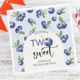 Twee zoete blauwe bessen kinderen verjaardag servet
