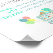 twee zoete blauwe ijspartij, dessertaams poster (Hoek)