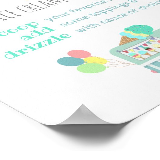 twee zoete blauwe ijspartij, dessertaams poster (Hoek)