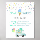 twee zoete blauwe ijspartij, dessertaams poster (Voorkant)