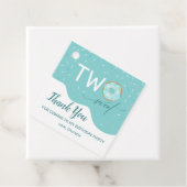 Twee zoete Blauwgroen Bevrijdingsdag van het meisj Bedankjes Labels (In situ)