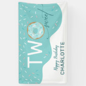 Twee zoete Blauwgroen vriesmeisjes 2e verjaardag b Spandoek (Verticaal)