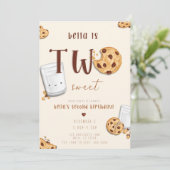 Twee zoete chocoladekoekjes en een uitnodiging voo (Staand voorkant)