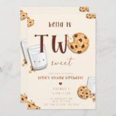 Twee zoete chocoladekoekjes en een uitnodiging voo (Voorkant / Achterkant)