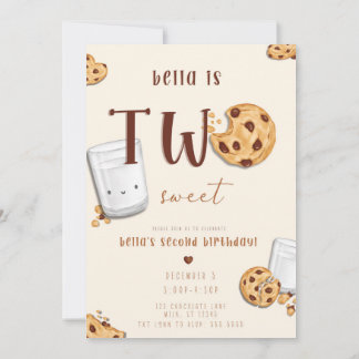 Twee Zoete Chocolate Chip Koekjes en een Melk Uitn Kaart