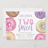 Twee zoete | Cute Donut Birthday Party Kaart (Voorkant)